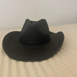Aritzia Black Woven Cowboy Hat